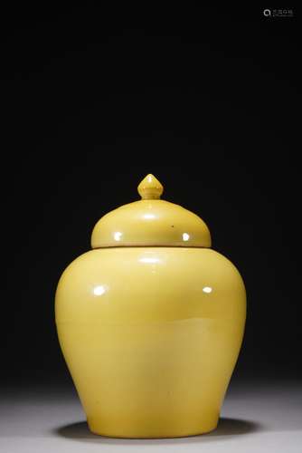 QIN DYNASTY, A BURNT-YELLOW GLAZED JAR