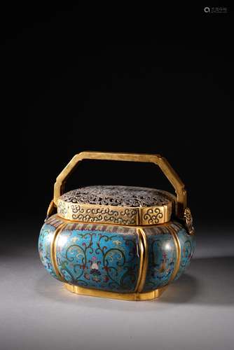 QIN DYNASTY, CLOISONNÉ ENAMEL, HAND STOVE