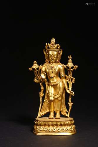 QIN DYNASTY, GILT AVALOKITESVARA