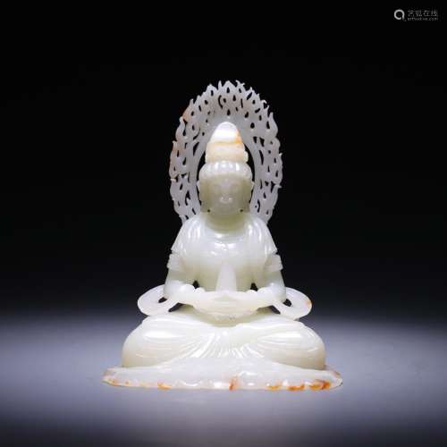 And hetian jade guanyin cave, size: 9.6 * 9.0 * * * 12 cm an...