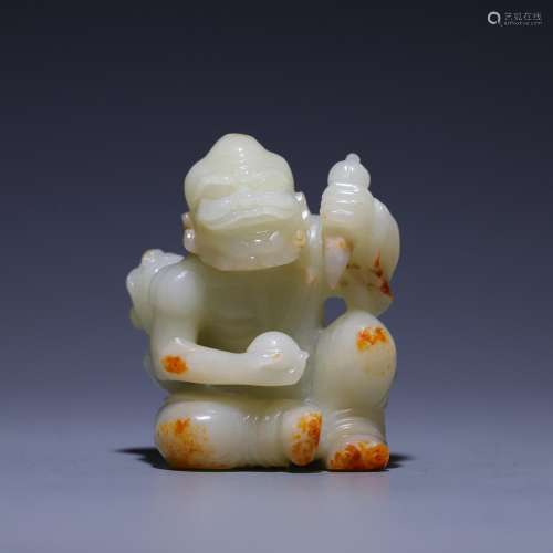 , hetian jade fighter like, size: 7.1 * * * * 6.0 4.9 cm, 21...