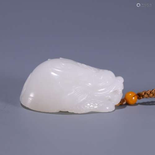 , hotan white jade the mythical wild animal, size: 6.3 * * *...
