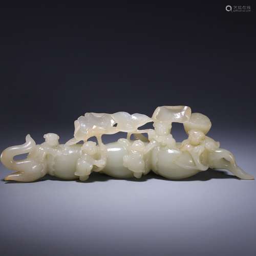 , hetian jade lotus root furnishing articles, size: 24 * * *...