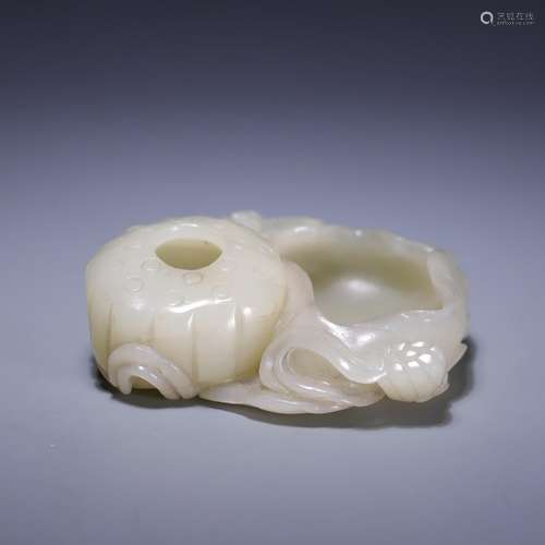 Lotus, hetian jade lotus plants water jar, size: 7.7 * * * *...