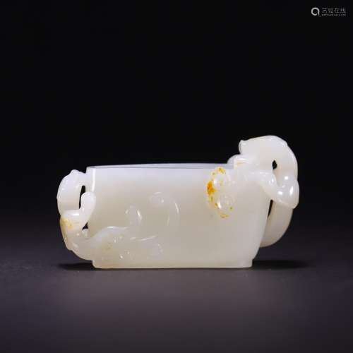 Hetian jade therefore grain cup, size: 7.0 * * * * 2.1 3.8 c...