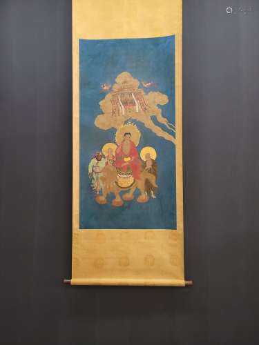 Wu daoxuan silk scroll samantabhadra bodhisattva as a painti...