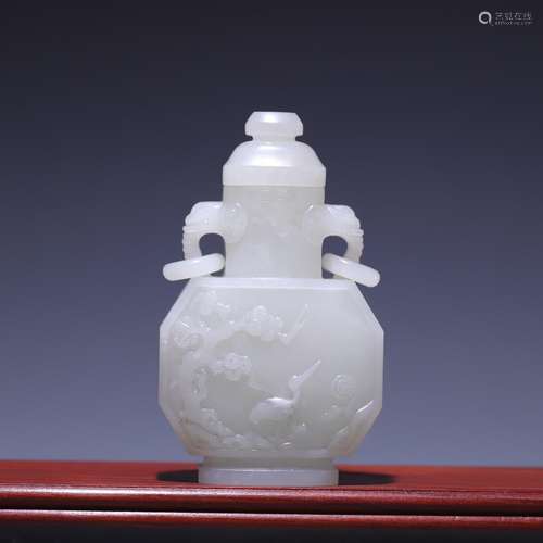 Ears, hetian jade crane image, size: 10 * * * * 6.0 3.2 cm, ...