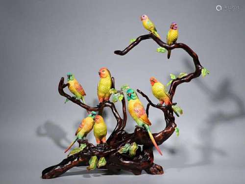 . Fine. Old.chinese add parrot furnishing articlesSize: 45 c...