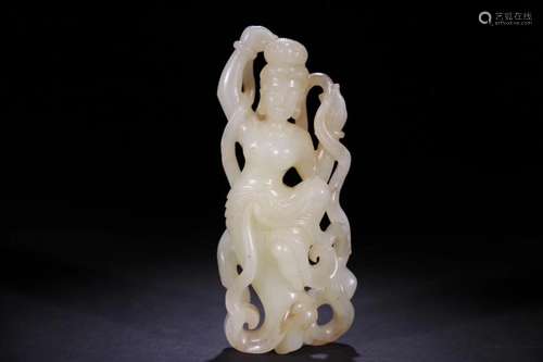 : hetian jade "WuRen" furnishing articlesSize: 8.9...