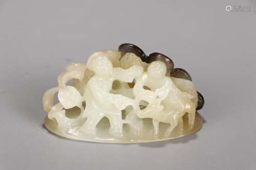 Deer furnishing articles: hetian jade the boy play5.5 cm lon...