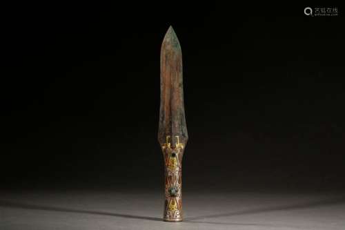 , a bronze spear of gold or silverSize, 25.5 cm width 4 cm l...