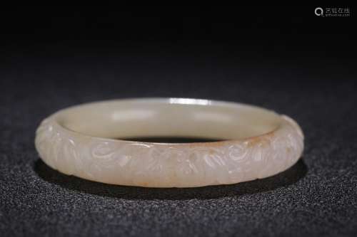 Bracelet, hotan jade bats in sightArticle 7.6 CM in diameter...