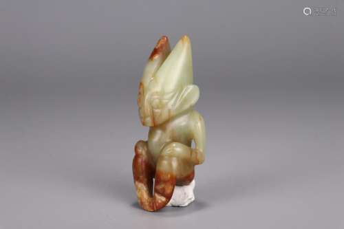 Hongshan culture: hetian jade belt seeps the sun god3.8 cm l...