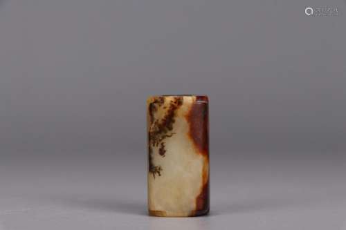 Before: hetian jade with jade cong3.6 cm long, 1.9 cm in dia...