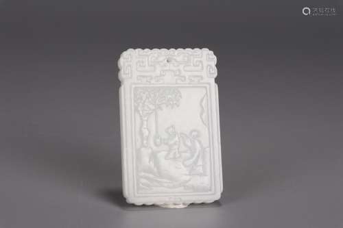 : hetian jade in the narrative poems6.3 cm long, 4 cm wide, ...