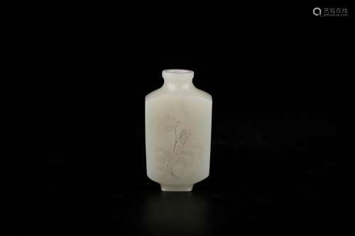 , bamboo grain hotan white yulan snuff bottlesSize: 6.5 4 cm...