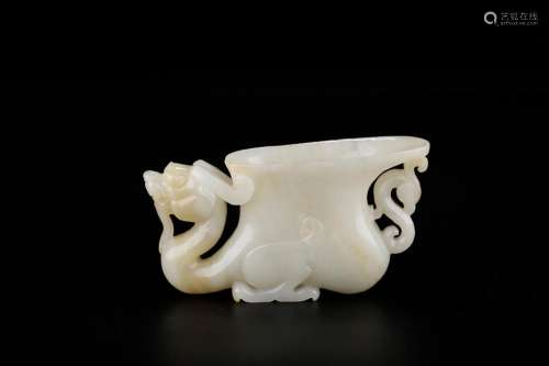 , hotan white jade therefore phoenix gobletSize: 12.5 * 3.5 ...