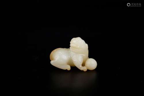 , hotan jade lion play the ballSize: 6.5 * 3.5 * 4.5 cm weig...