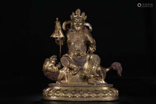 Copper, gold treasure Kings statues27 cm tall, 22 cm long, 1...