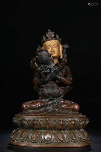 Buddha statues, copper paint gold double23.5 centimeters hig...