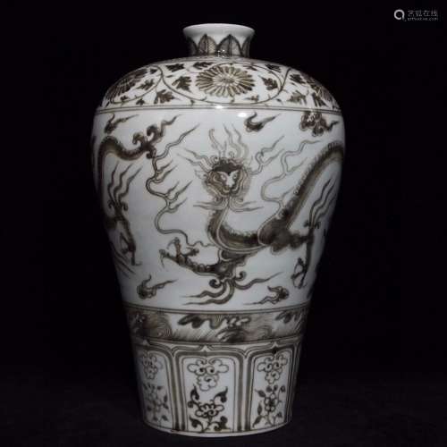 Blue and white dragon 33.5 x21 mei bottle