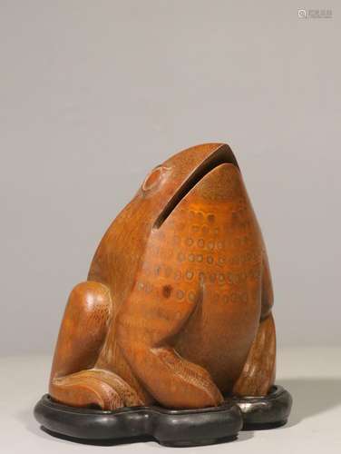 .Bamboo hand-carved toad aromatherapy furnishing articlesSiz...