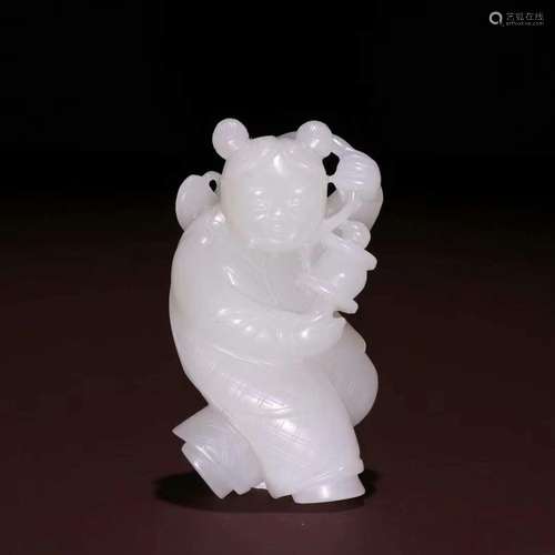 Hetian jade seed expects the lad.Specification: high 7.4 cm ...