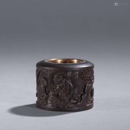 Nine players - and aloes silvering fine gold BanZhi carved c...