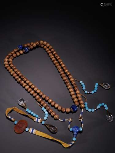 , old Chen xiang 108 bead collocation sea blue lapis lazuli ...