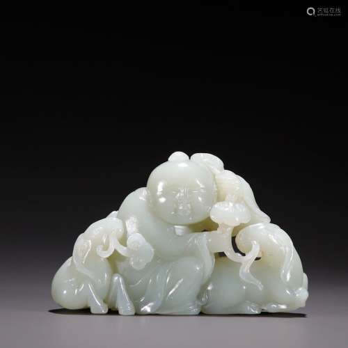 Old hetian jade, the lad ruyi put a sheepSpecification: high...