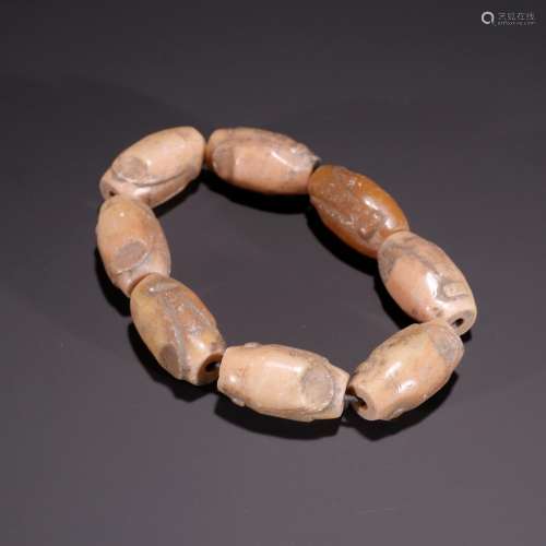 Ancient jade barrel bead hand stringSpecification: X2.7 bead...
