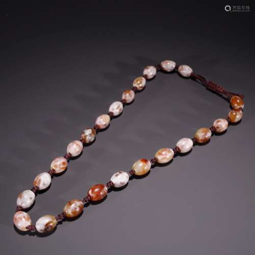 Ancient jade jujube bead necklaceSpecification: X1.6 bead di...