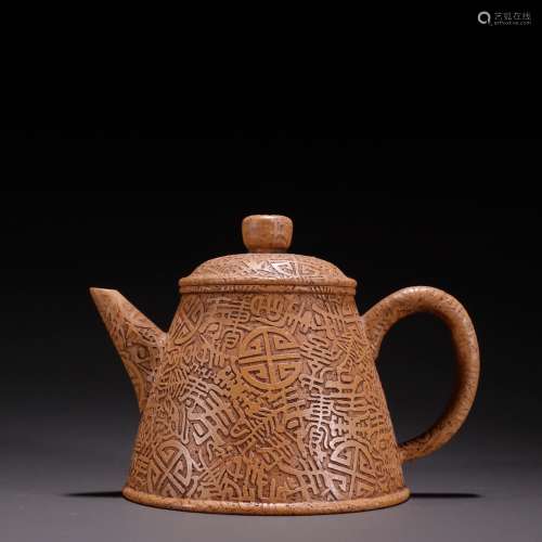 Life of the teapot, purple sand carvingSpecification: high 9...