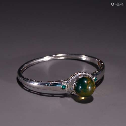 , jewel-encrusted silver braceletSpecification: bead diamete...