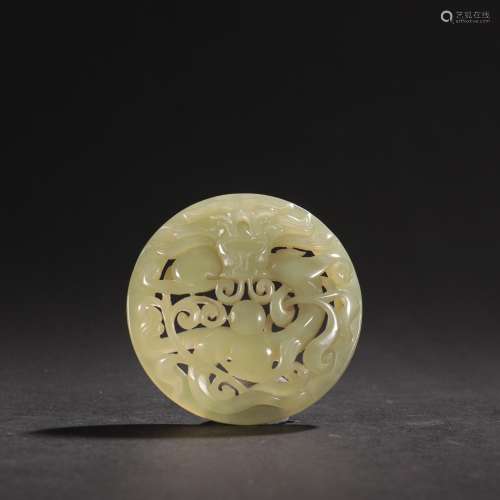 - hotan topaz materials auspicious dragon bead zone plateSpe...