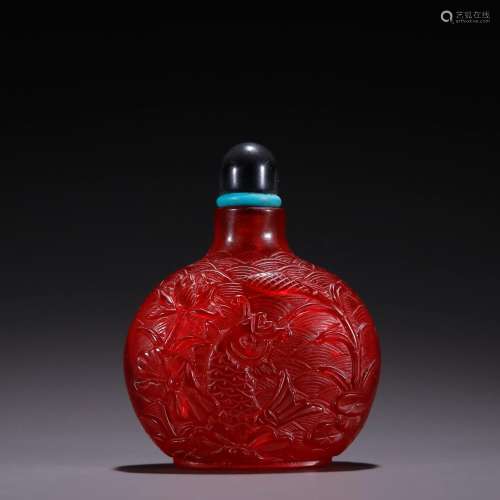 Several years of spare snuff bottles, coloured glaze carving...