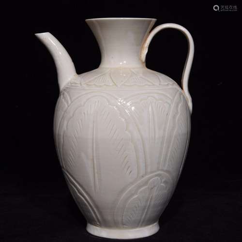 Kiln carved ewer 17.5 x13