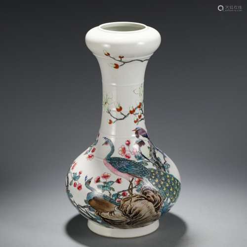 , powder enamel vaseSize, 34.3 17.5 cm in diameter weighs 28...
