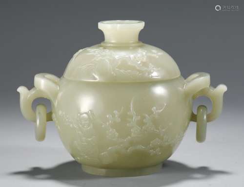 The jade, jade flowers furnace charactersSize, high 10 ear d...
