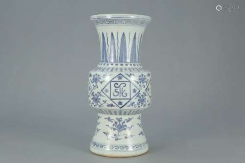 , big zhengde "vin flower vase with a blue tie up branc...