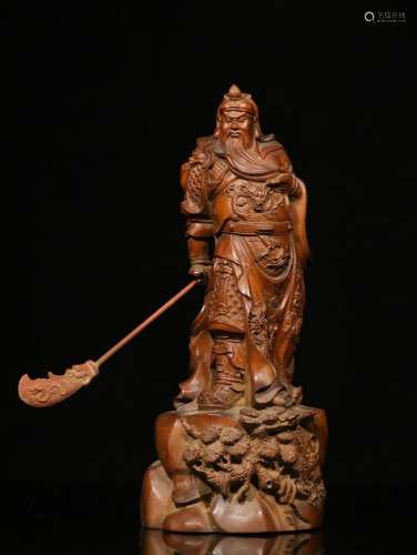 Boxwood carving manually duke guan furnishing articlesSize: ...