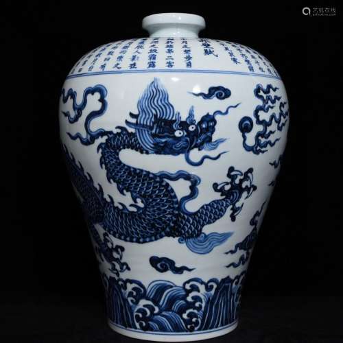 Blue and white dragon mei bottles of 42 x32