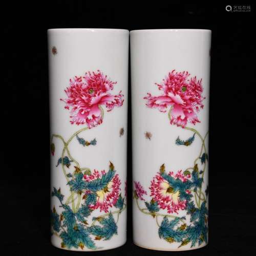 Pastel poppy pattern tube, high diameter of 5.9 15.3,