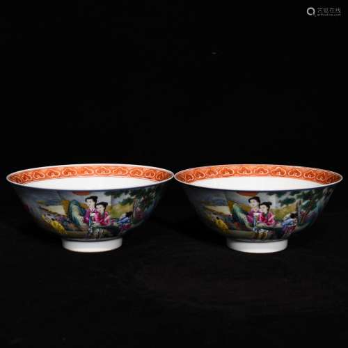 Pastel ladies ZiWen bowl, high caliber 15.3 6.8