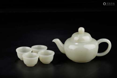 And hetian jade tea set aSize: 2.5 cup mouth 4 pot of 8 14 c...