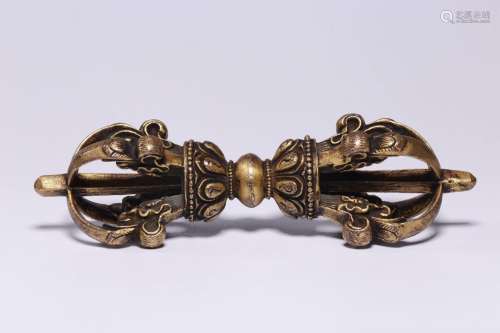 , copper dorje is 14.5 cm long, 5.5 cm in diameter, weighs 2...