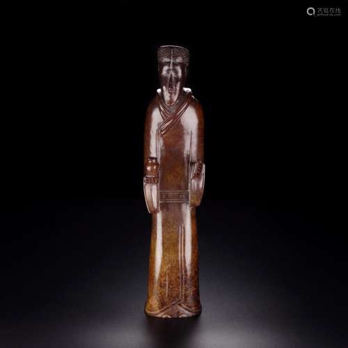 And Tian Shan jade figurines, jade oil moisten, carved super...