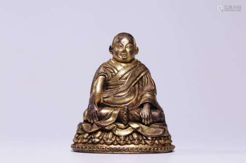 , copper guru's statue8 cm high, 6.5 cm long, 5 cm wide,...