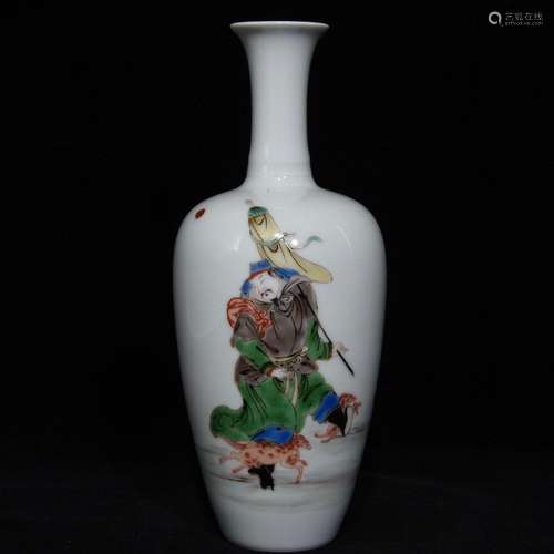 Colorful characters flask, high diameter of 9.5 22.5,