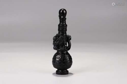 Bottle: tea-coloured crystal therefore dragon pattern14 cm h...